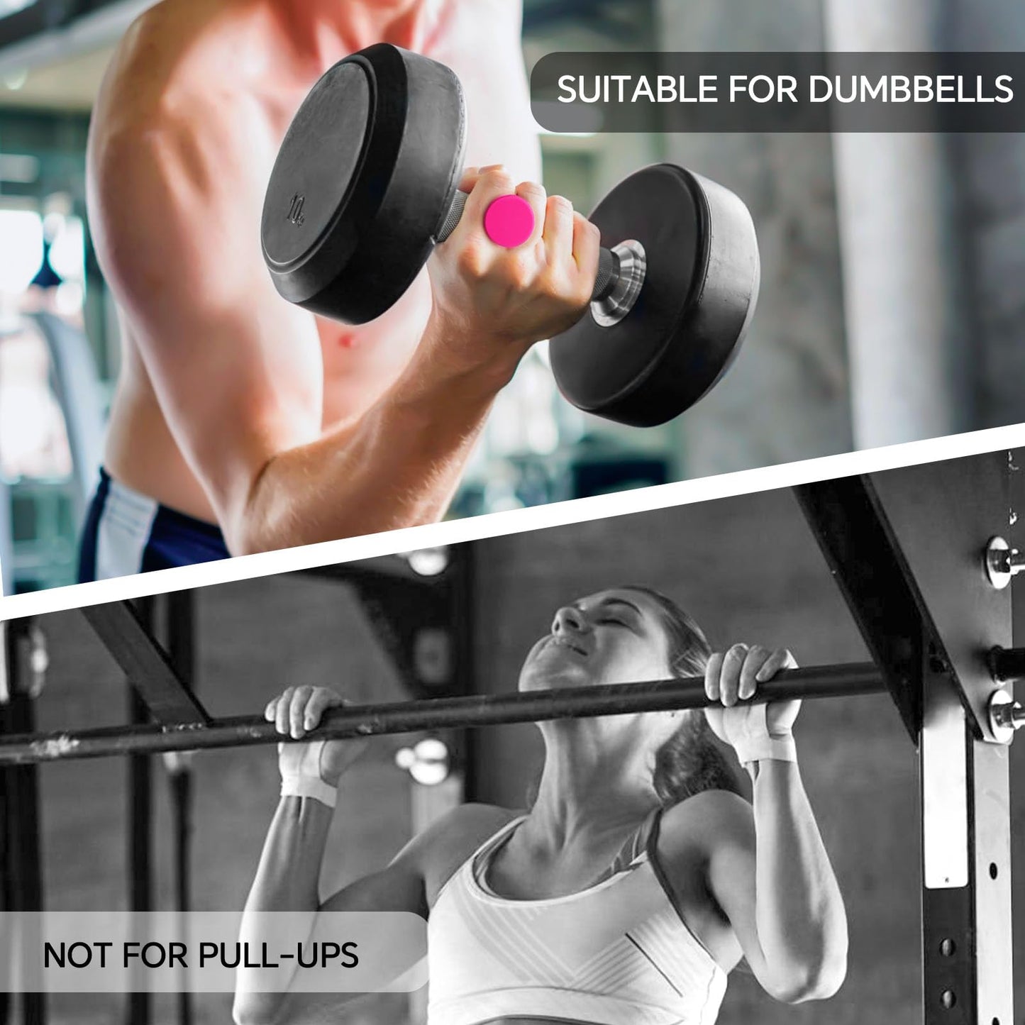 GoBene Pink Lifting Grips Women Rubber Weight Lifting Grips for Men Women, Hand Palm Protection Grips for Training and Exercise