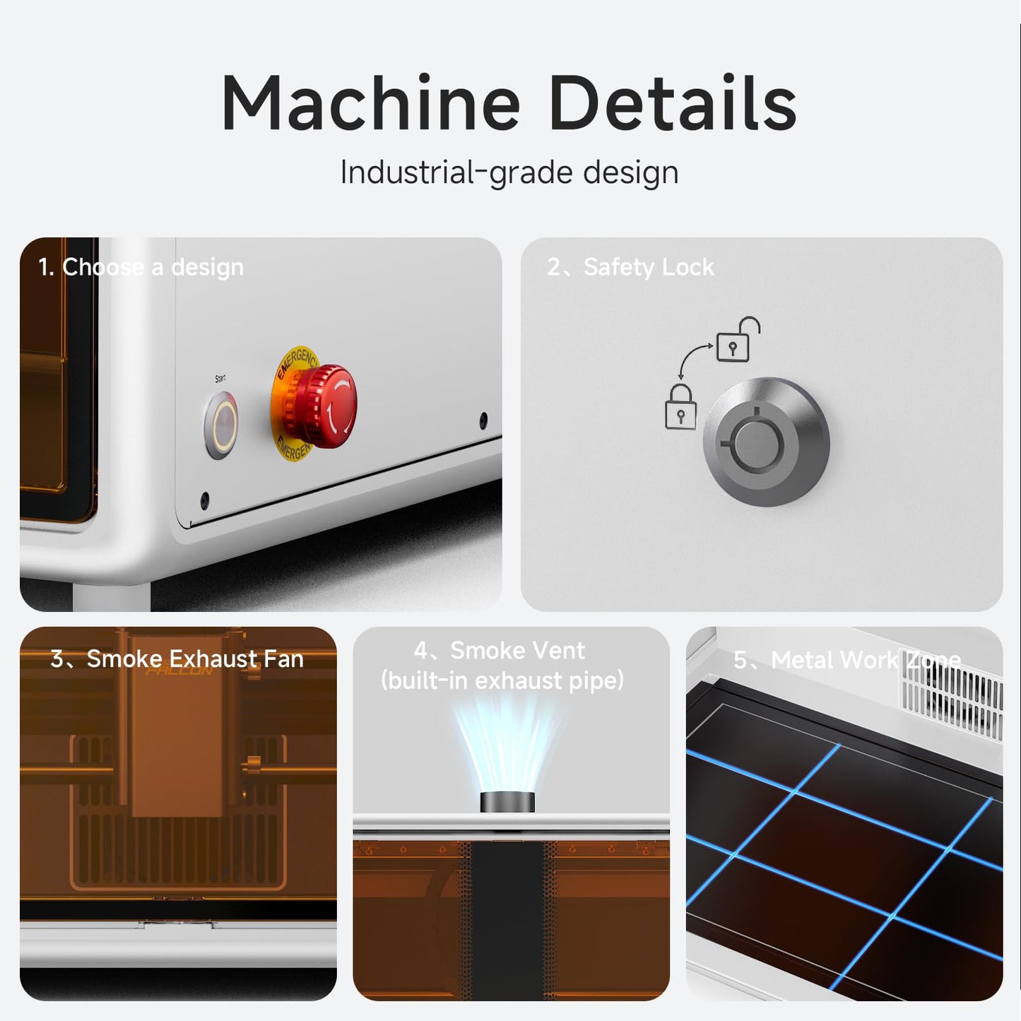 Creality Falcon A1 10W Laser Engraver, Enclosed Laser Cutter with Air Assist, HD Camera Positioning, Beginner-Friendly, Class 1 Safety Engravering Machine for Wood and Metal, Acrylic(White)