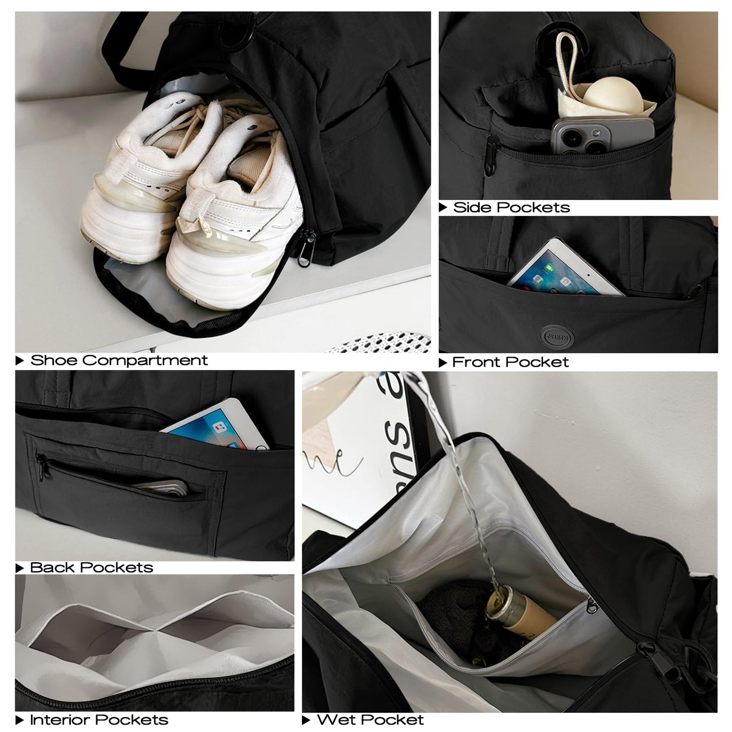 Mini Gym Bag for Women, Small Gym Tote Bag Sports Duffel with Shoe Compartment and Wet Pocket for Yoga Workout Travel