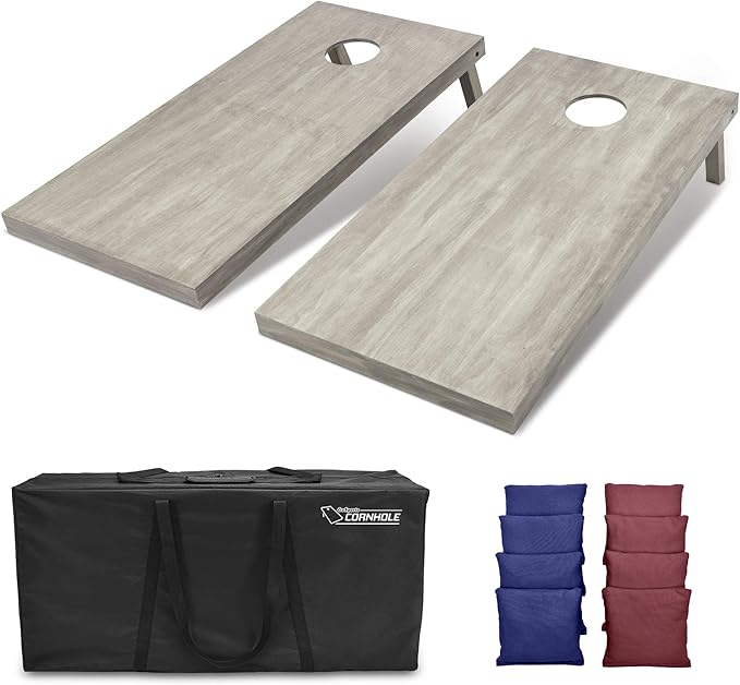 GoSports 4 ft x 2 ft Regulation Size Wooden Cornhole Boards Set - Includes Carrying Case and Bean Bags (Choose Your Colors) Over 100 Color Combinations