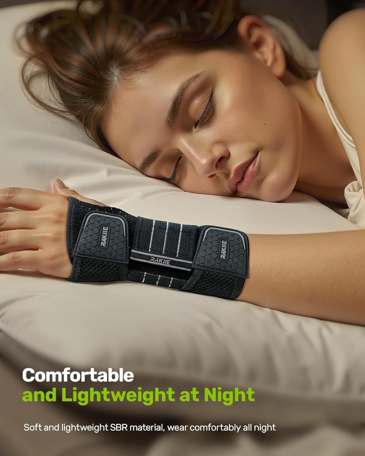 Rakiie 2 Pack Carpal Tunnel Wrist Braces, Adjustable Wrist Support Splint for Night Sleep & Daytime Working, Hand Braces Pain Relief for Arthritis, Typing, Pregnancy, Men Women (Gray, M)