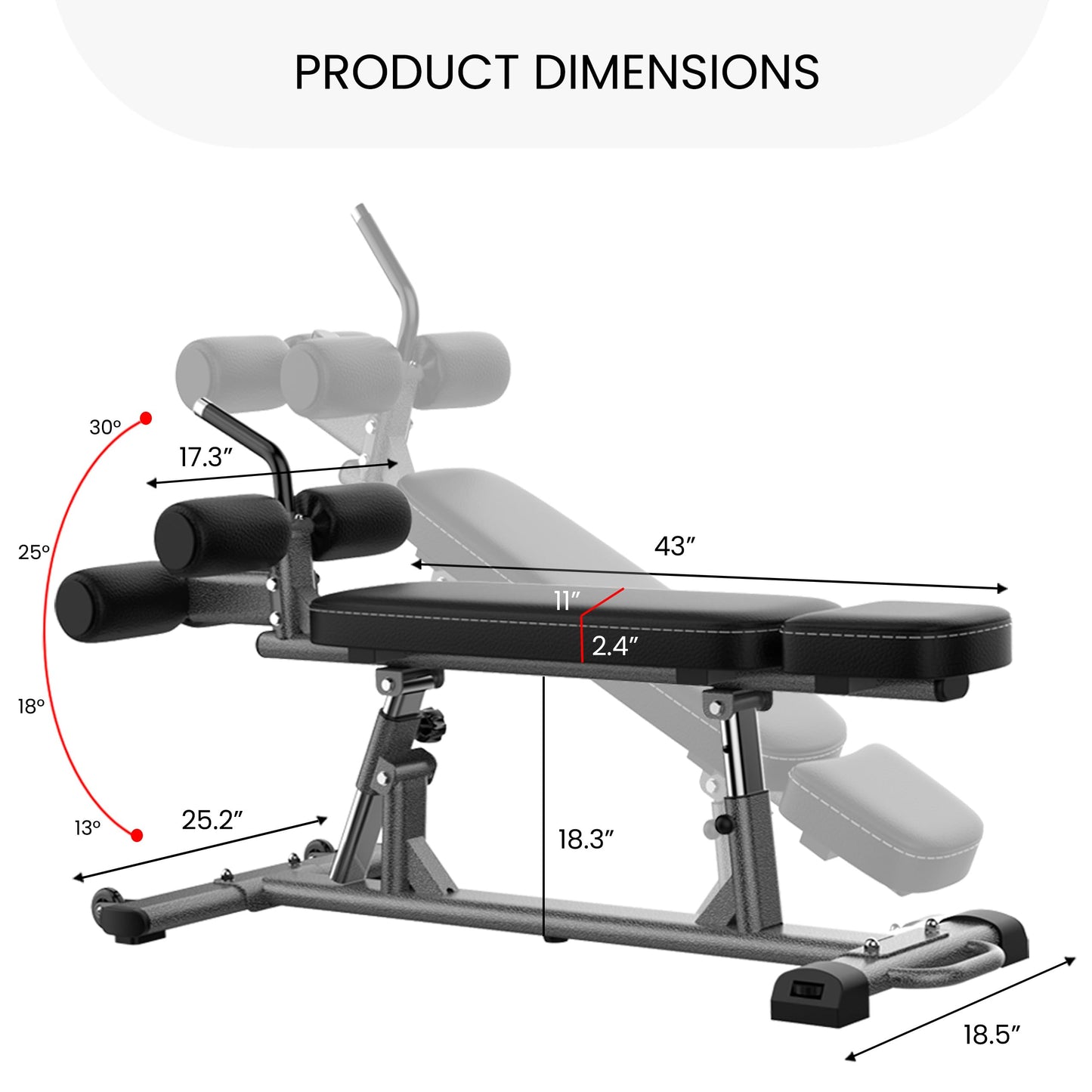 Finer Form Sit Up Bench with Reverse Crunch Handle for Ab Bench Exercises - Abdominal Exercise Equipment with 3 Adjustable Height Settings
