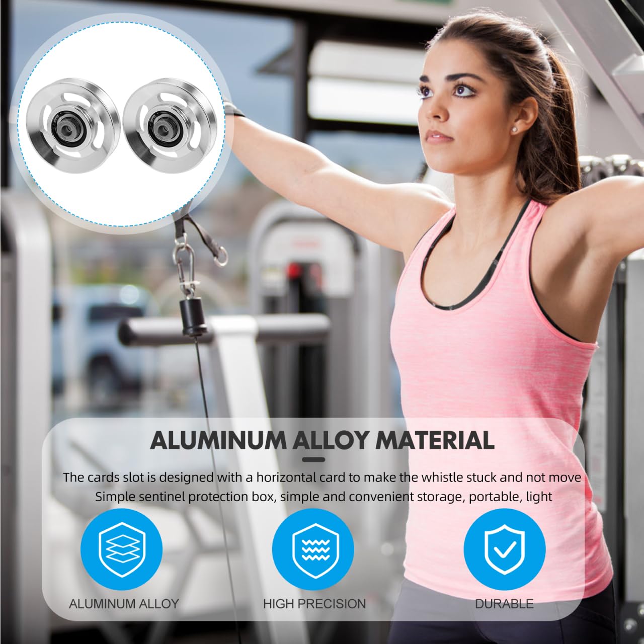 ULTECHNOVO 2-Pack 3.46" Aluminum Alloy Cable Pulley Wheels, Deep-Groove Quiet Bearings for Smooth Home Gym Machine Replacement, Fits LAT Pulldown, Triceps Pushdown & Cable Crossover