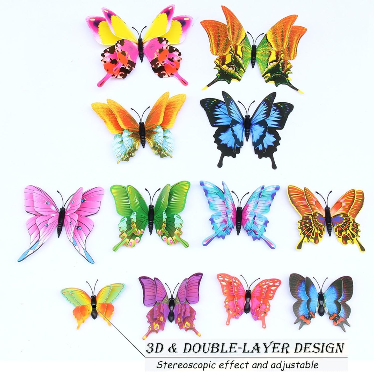 OPSEAM 3D Butterfly Wall Decor - 24/48 PCS Magnetic Stickers for Party Decorations