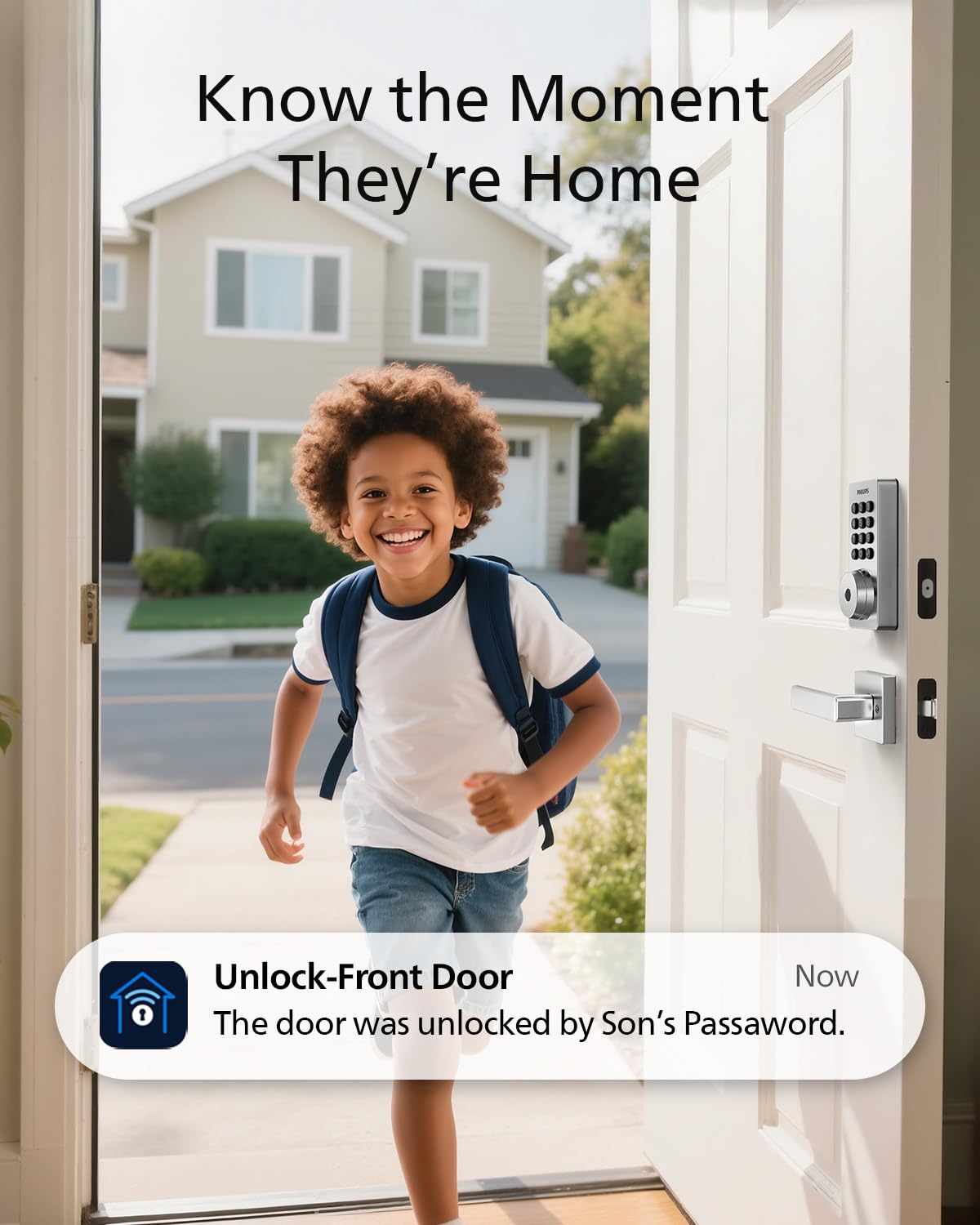 Philips Wi-Fi Door Lock, WiFi Smart Lock Keyless Entry Deadbolt for Front Door, Remote Control, Built-in WiFi, APP Fingerprint Passcode Unlock, Auto Locking