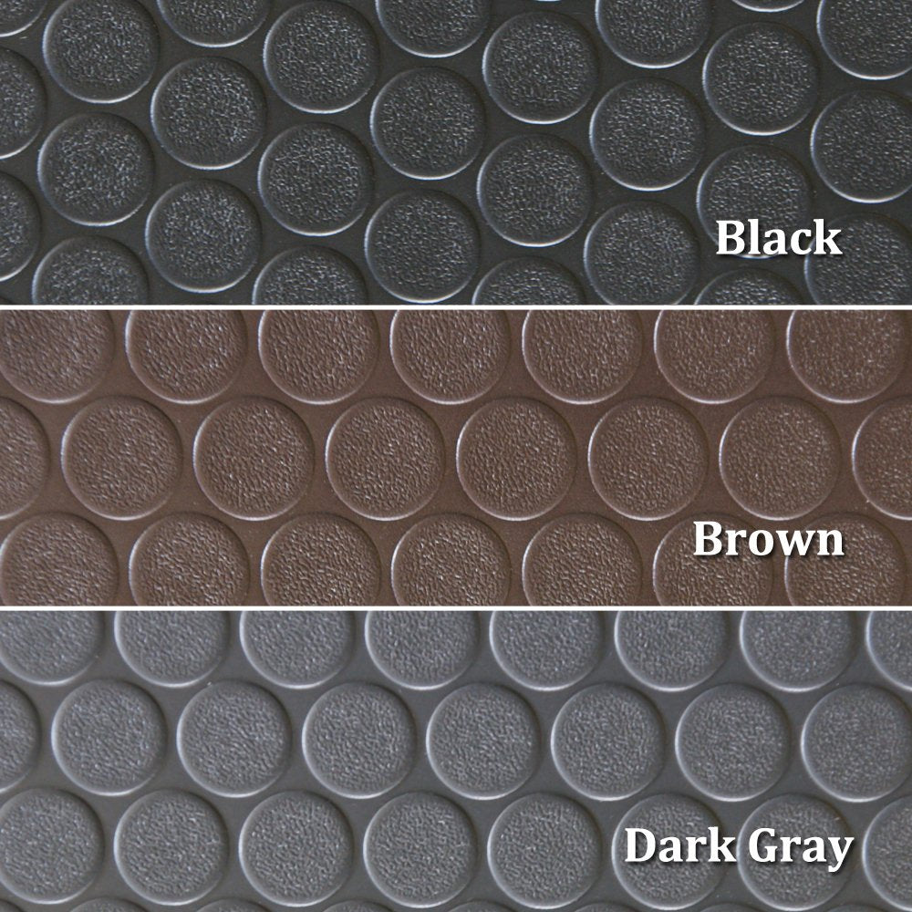 Rubber-Cal Coin-Grip Flooring and Rolling Mat, Dark Grey, 2mm x 4 x 8-Feet