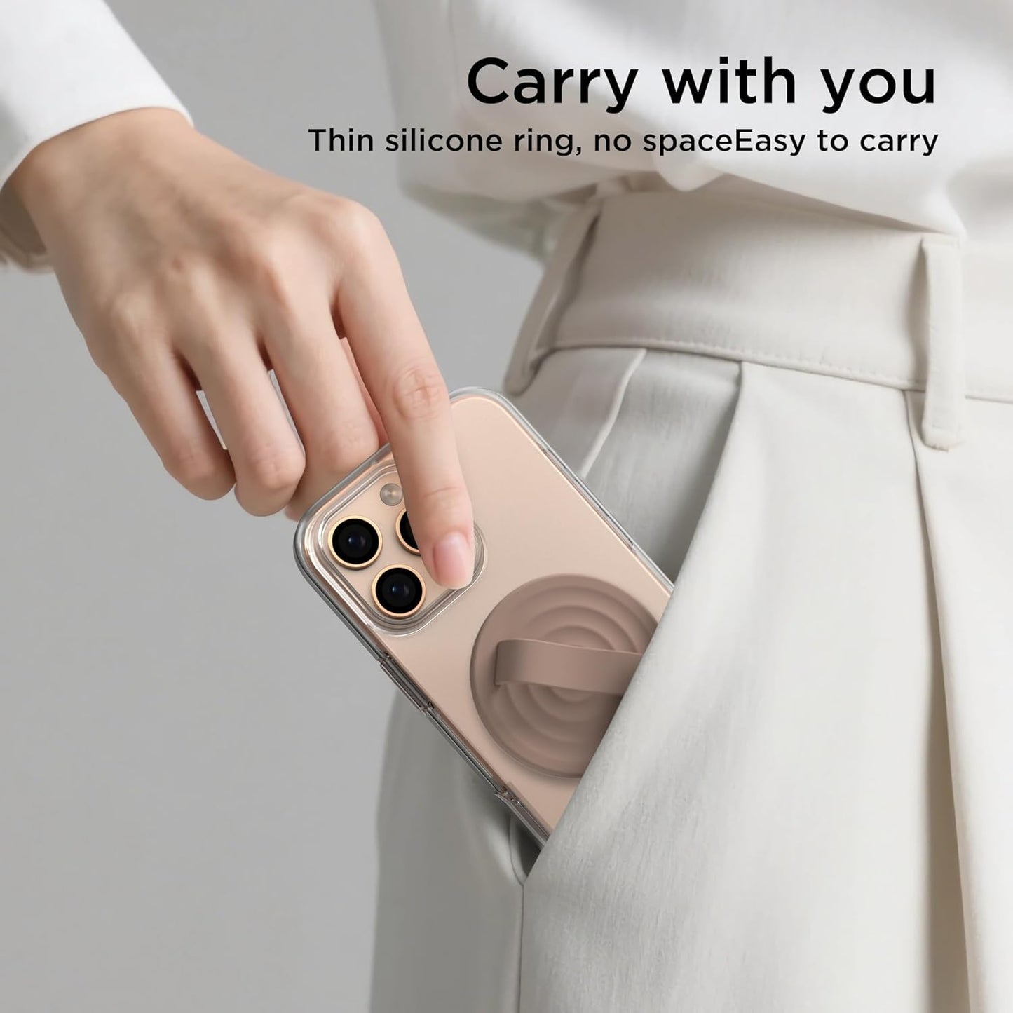 COFFKER 17/16/15/14/13/12 Magnetic Phone Grip Ring Holder, Liquid Silicone Magnet Cell Phone Grip Finger Loop