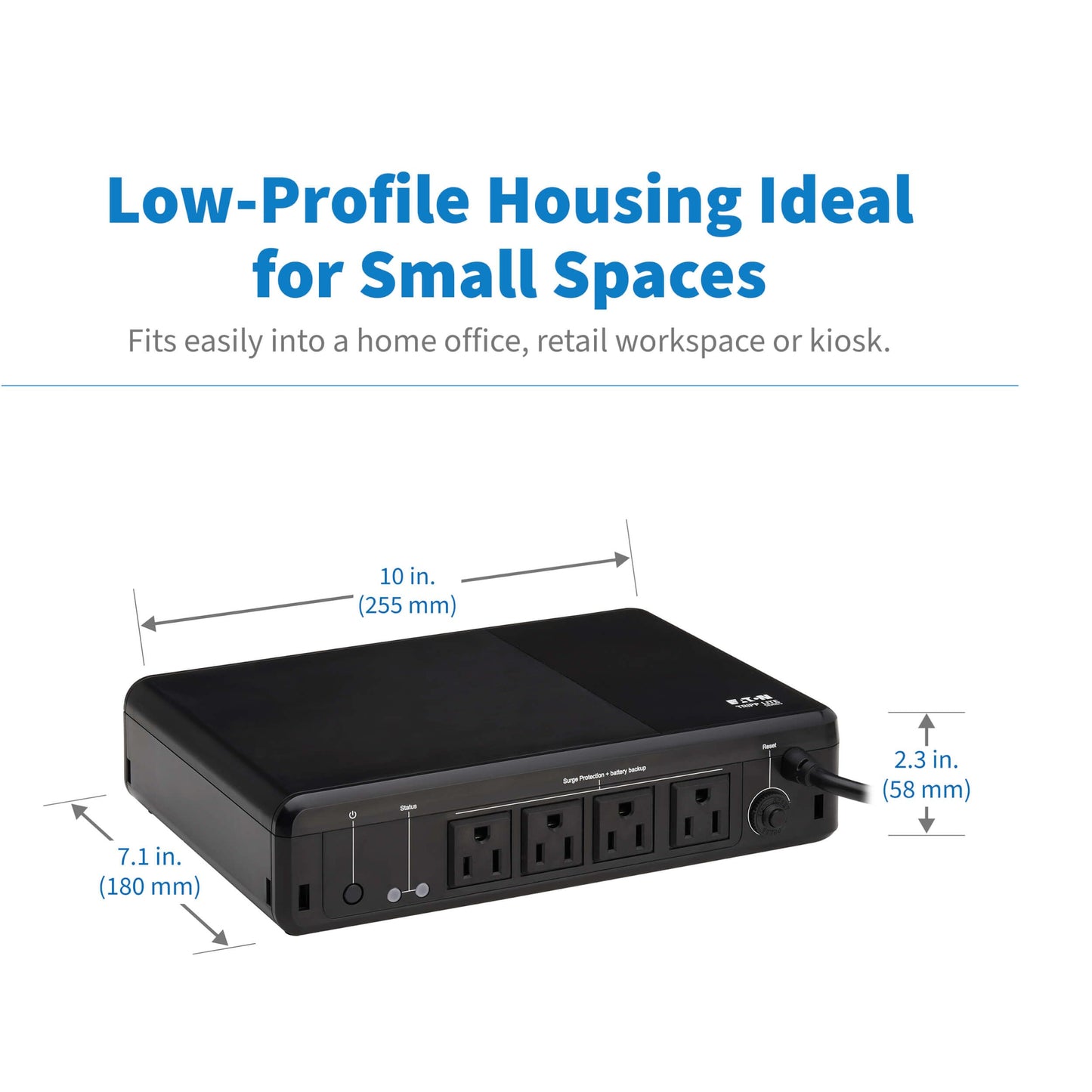 Tripp Lite 600VA UPS Desktop Battery Backup and Surge Protector, 300W, 4 Outlets, Home & Office UPS, Small Form Factor, Wall Mounting Option, 5ft Cord, 3-Year Warranty (BC600R)