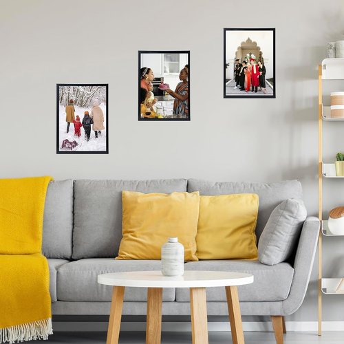 JCJMY Picture Frame - 11x15 Inch Wall Gallery Frame in Black | Horizontal & Vertical Formats with Shatter-Resistant Plexiglass