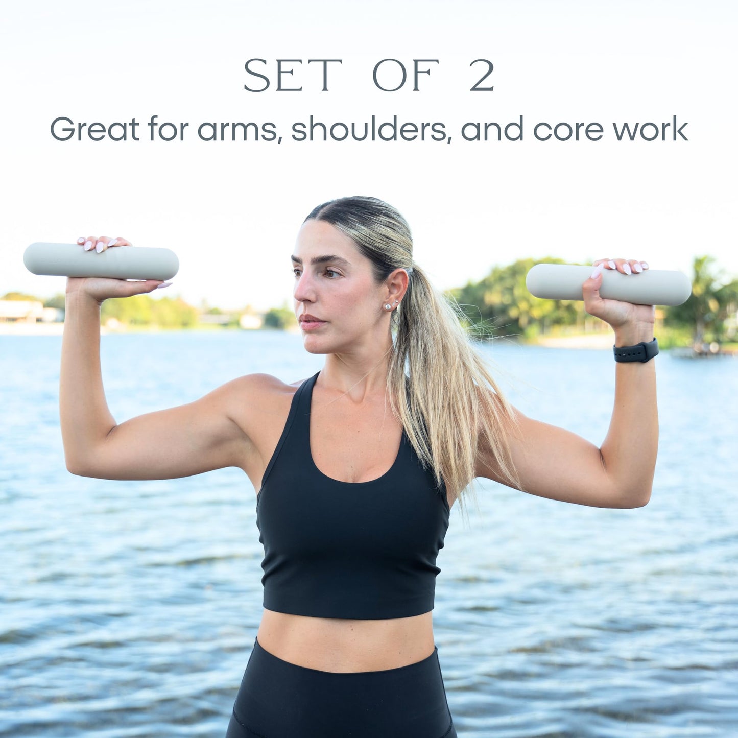 FFLLOOWW 4.4 lb Dumbbells for Training, Exercise & Home Workouts – Yoga, Pilates, Sculpting, Toning & Strength (Set of 2)