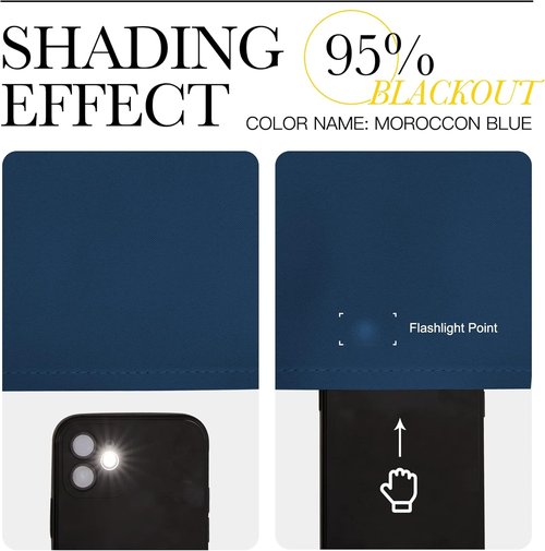 NICETOWN Blackout Curtains - Thermal Insulated Room Darkening Panels | 63 Inch Length, Moroccan Blue, 2 Pieces