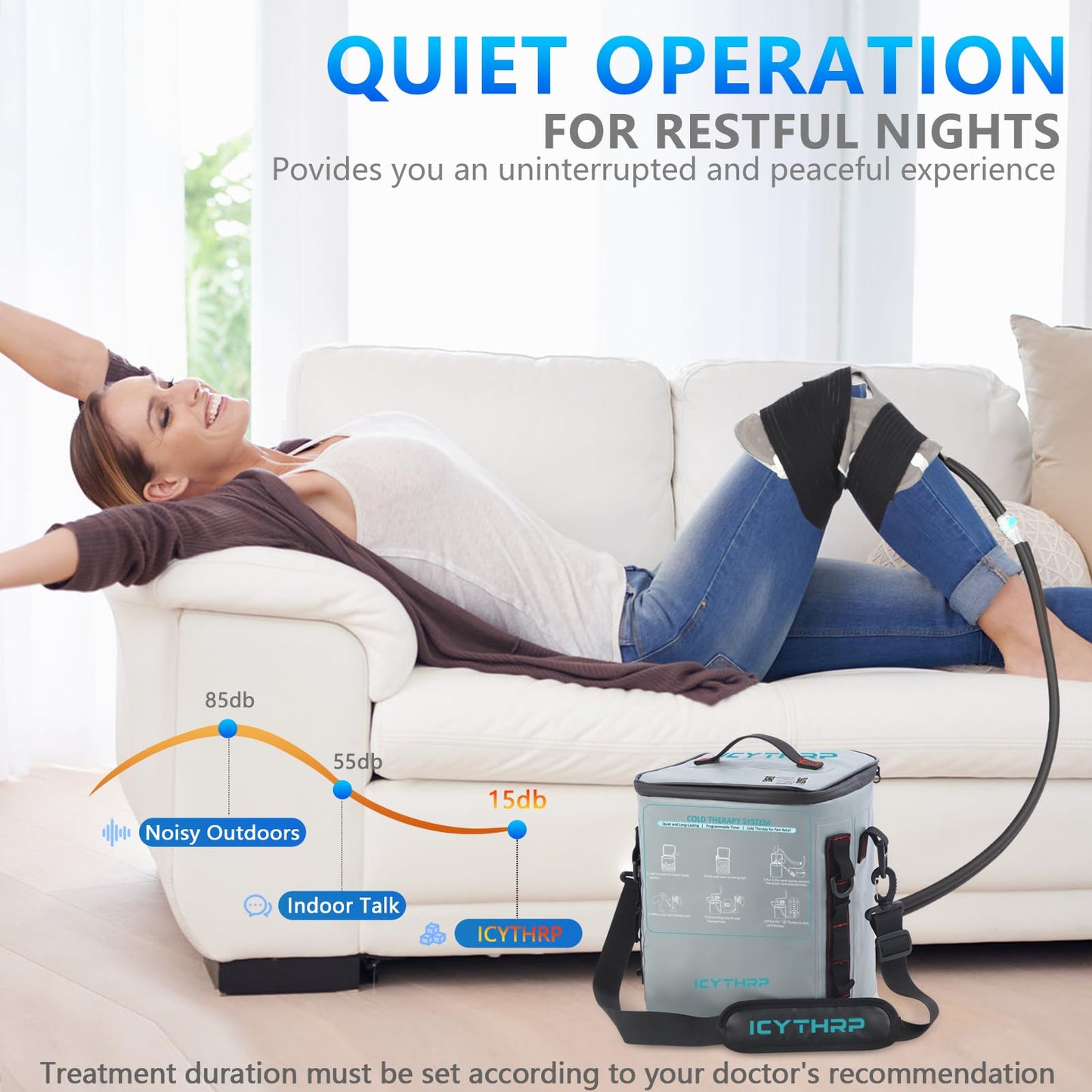 ICYTHRP Cold Therapy Machine with Programmable Timer, FSA Eligible HSA, Portable Ice Machine for Knee After Surgery, Knee Replacement Recovery System for Pain Relief with Universal Pad