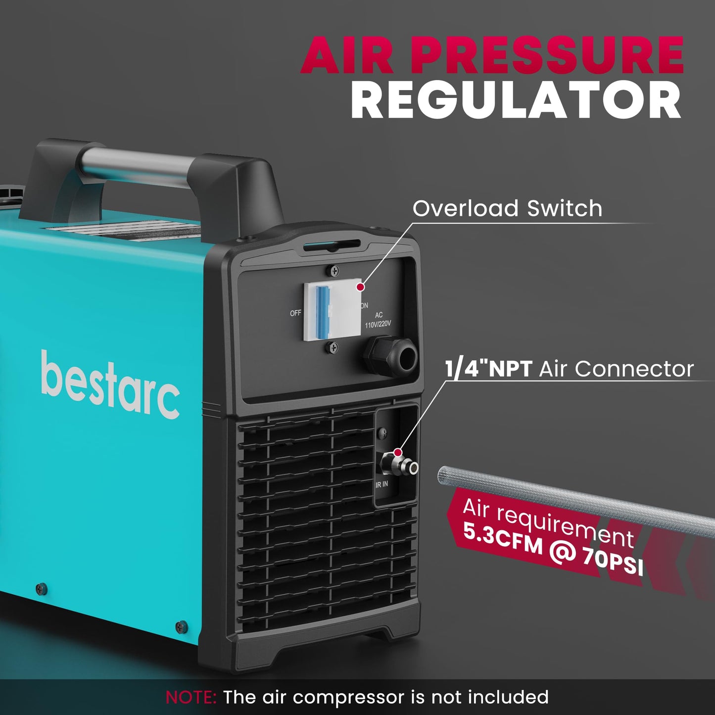 bestarc Pilot Arc Plasma Cutter, [Large LED Display][Air Sensor] 75A Plasma Cutter Machine 110/220V Dual Voltage, 1/2 Inch Clean Cut 1.2 Inch Max Cut, Post Flow Mesh, 2T/4T for Beginners DIY