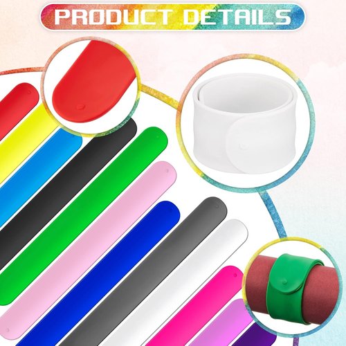 Leyndo Wrapping Paper Roll Holder Clips - 24 Silicone Snap Bands with Covered Metal Strips | 1 x 9 in for Gift Wrapping (Multi Colors)