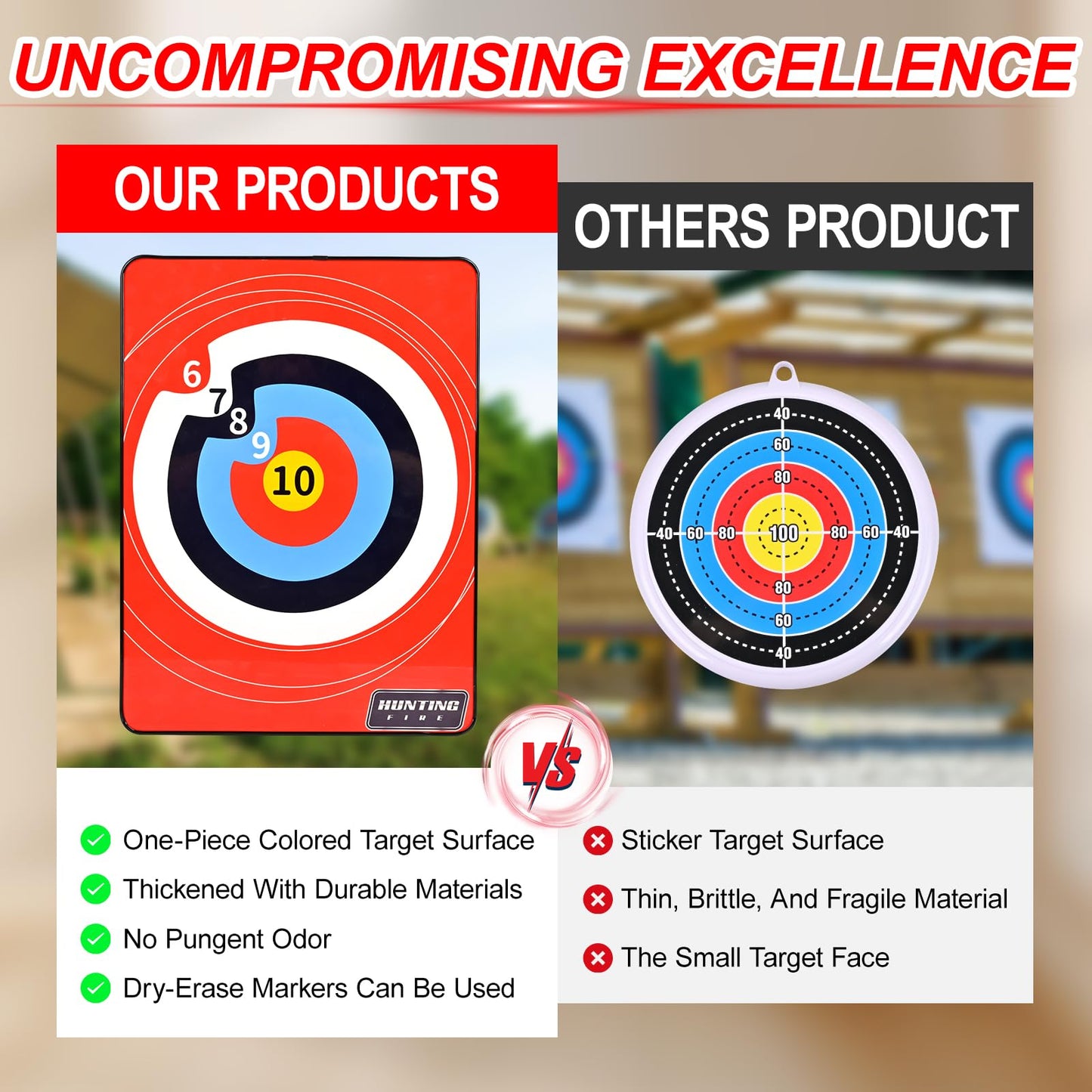 FENJANER Archery 16'' Arrow Target - Suction Targets for Bow and Arrow Set, Shooting Hunting Training Hard Target, for Indoor Outdoor Archery Shooting Play Sport Gift, Adult Training Equipment