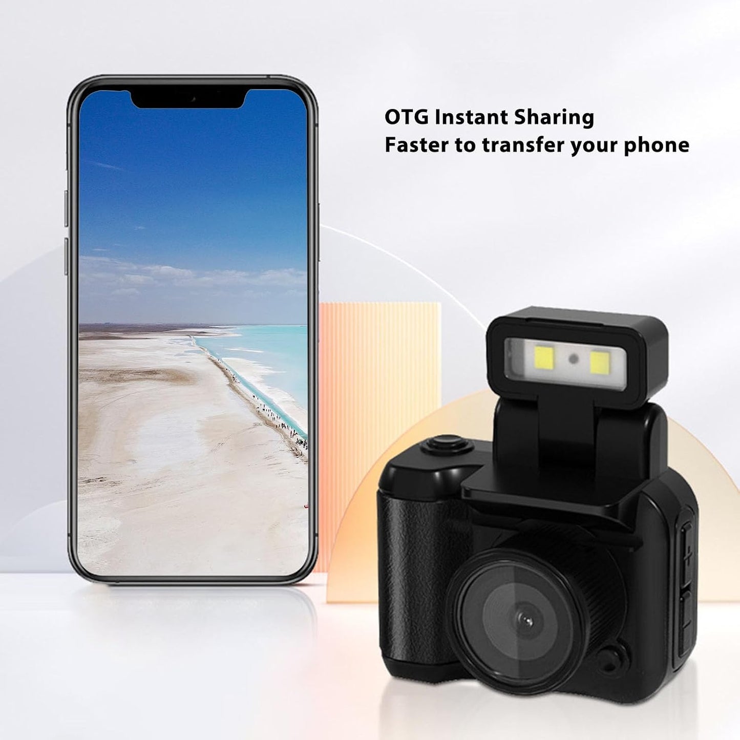 1080P 1.44in Sanpyl Small DV Camera, HD Thumb Video Recorder Mini DVR Camcorder with Screen, Charging Case, Supports
