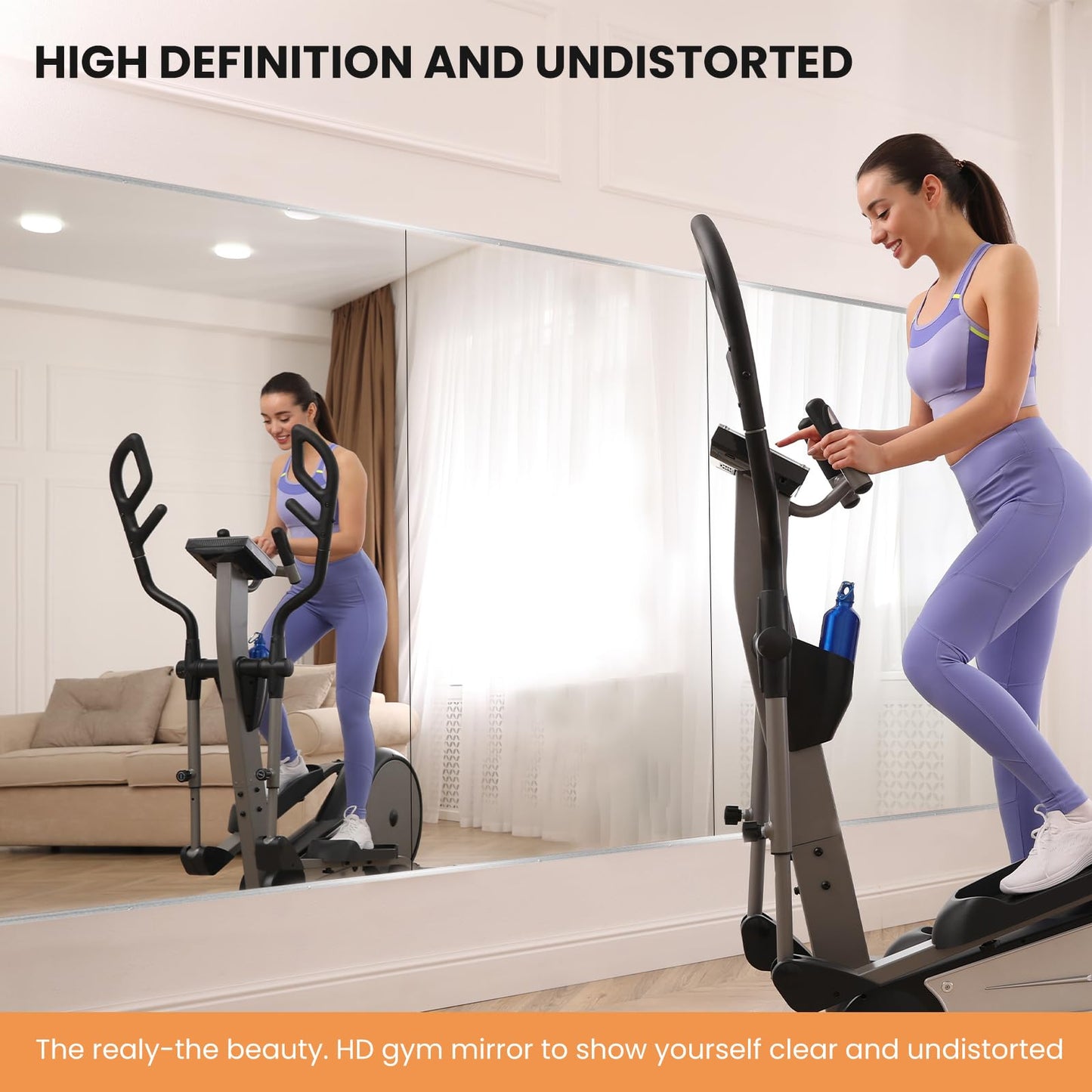 pertetey Home Gym Mirror, 48X24 Inch(1Pack) Large Frameless Tempered Glass Full Body Wall Mounted Mirror for Gym, Yoga, Exercise, Dance Studio