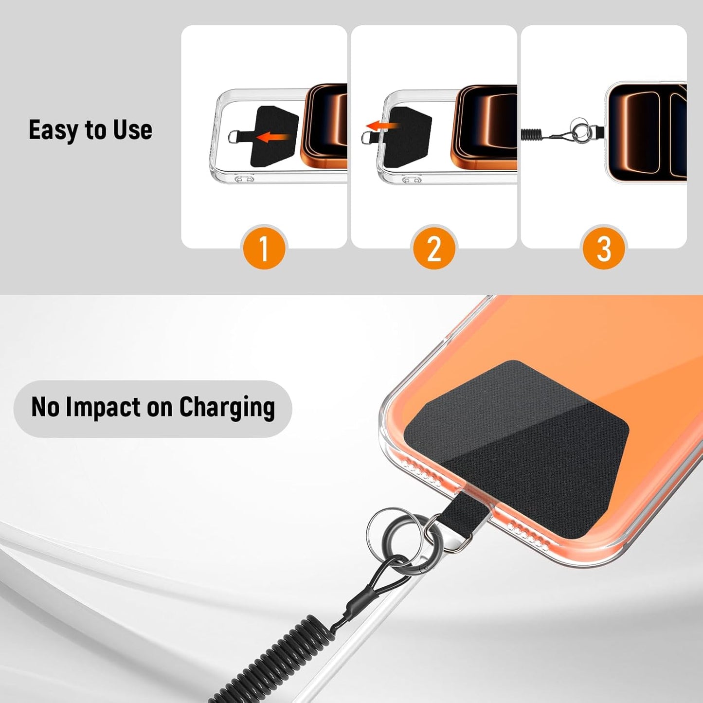 2 Pack Dadanism Phone Tether Lanyard, Anti-Theft & Anti-Drop Phone Strap, Spiral Retractable Safety Coiled Lanyard