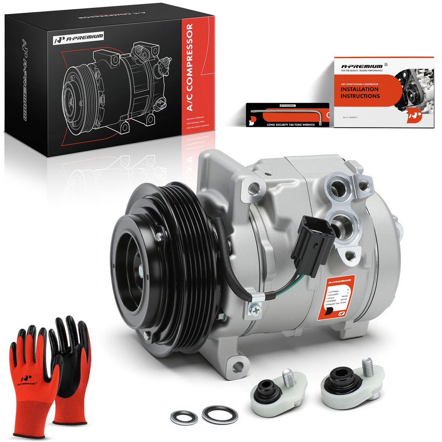 A-Premium Air Conditioner AC Compressor with Clutch Compatible with Chevrolet Captiva Sport 2.4L 2012-2015, Saturn Vue 3.5L 2010