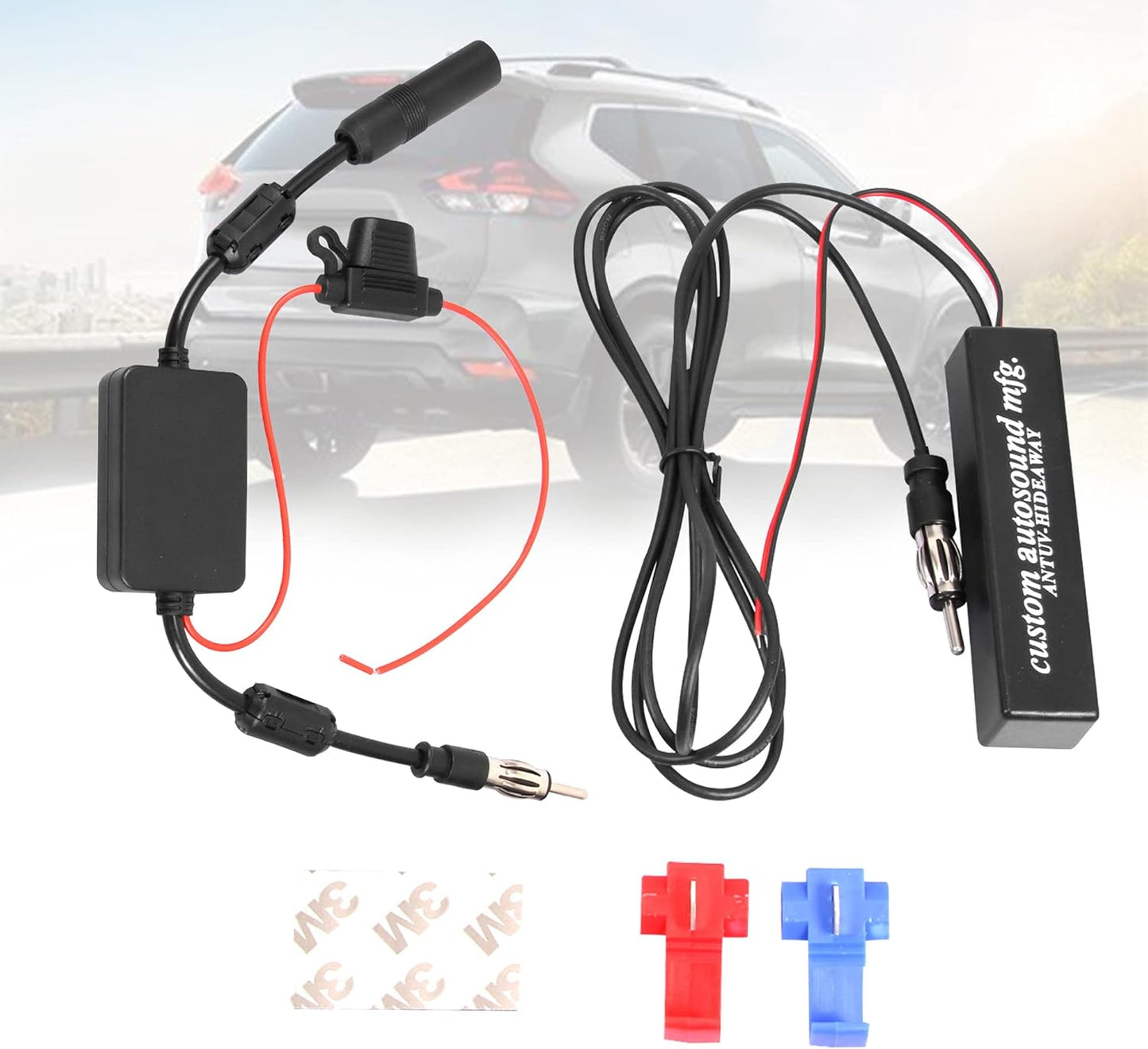 KSaAuto 12V Car Antenna Booster Stereo FM AM Radio Signal Amplifier Amp for Car Vehicle Truck SUV Boat Marine UTV RV