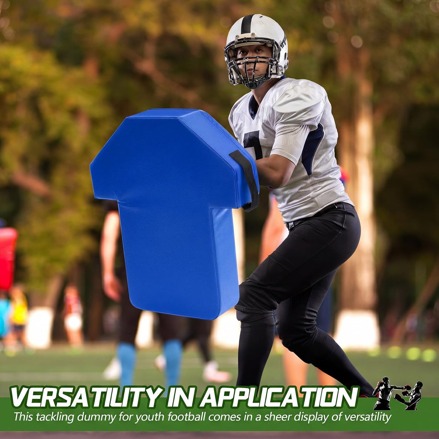 Tinideya 22" x 26" Football Tackle Dummy with Heavy-Duty Handles Football Blocking Pads Durable Sports Training Blocking Shield for Basketball MMA Kick Shield Kickboxing (Blue)