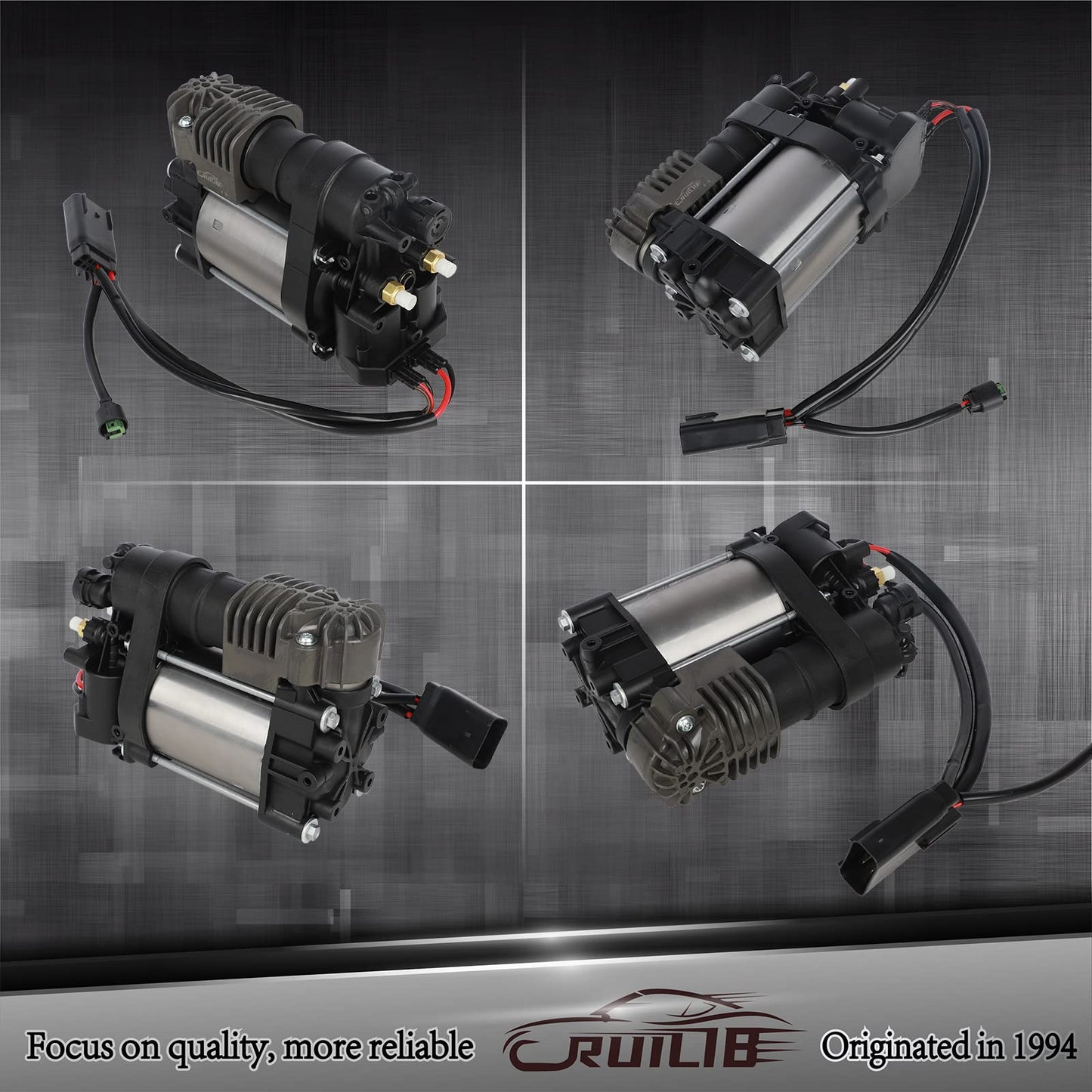 RUILIB 949-356 Airmatic Air Suspension Compressor Air Pump Kit Replacement 949-300 68041137AF 68204730AB for Jeep Grand Cherokee WK2,Dodge RAM 1500,Tesla Model S