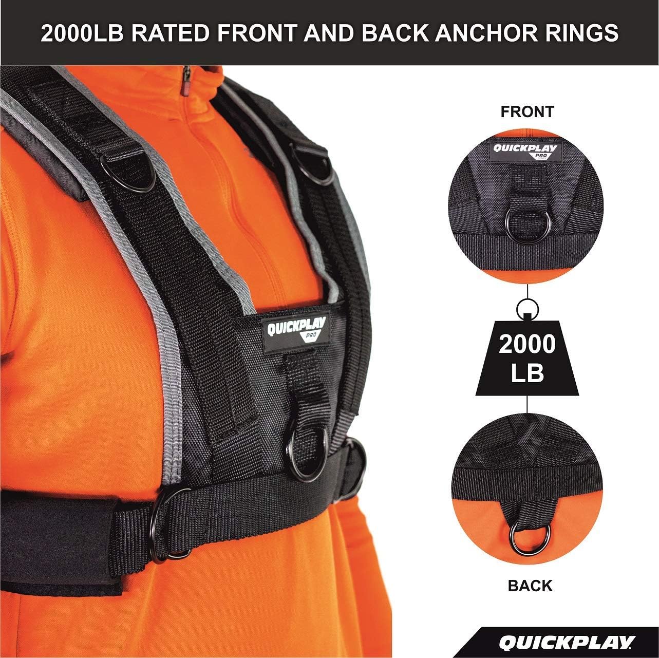 QUICKPLAY PRO Pulling Harness for Sled Resistance Training | Fitness Training Harness for Agility, Power & Endurance