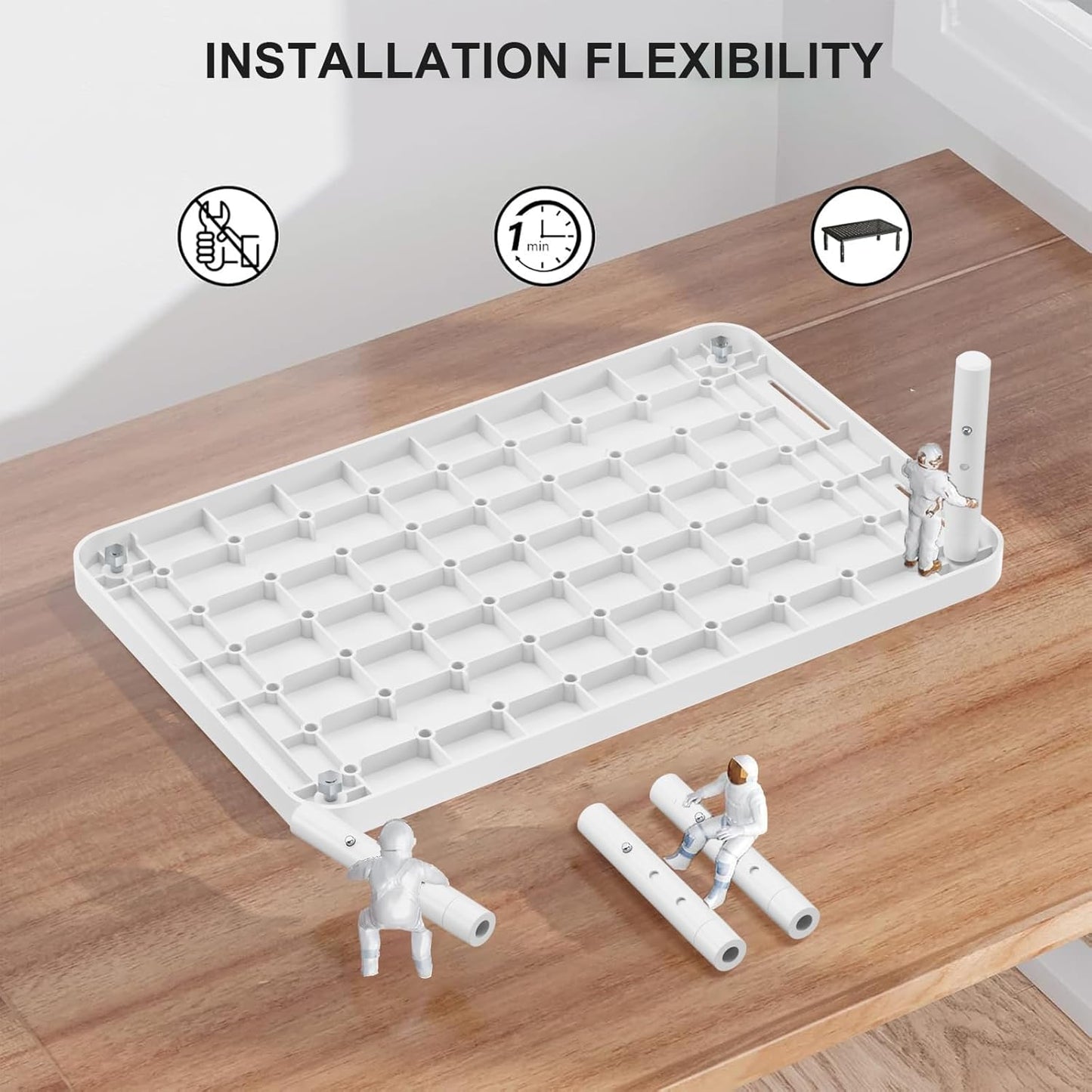 (PTT001-W), 1 Pack, WALI Computer Monitor Stand for Desk, Adjustable Laptop Riser, Desk Monitor Stand Underneath