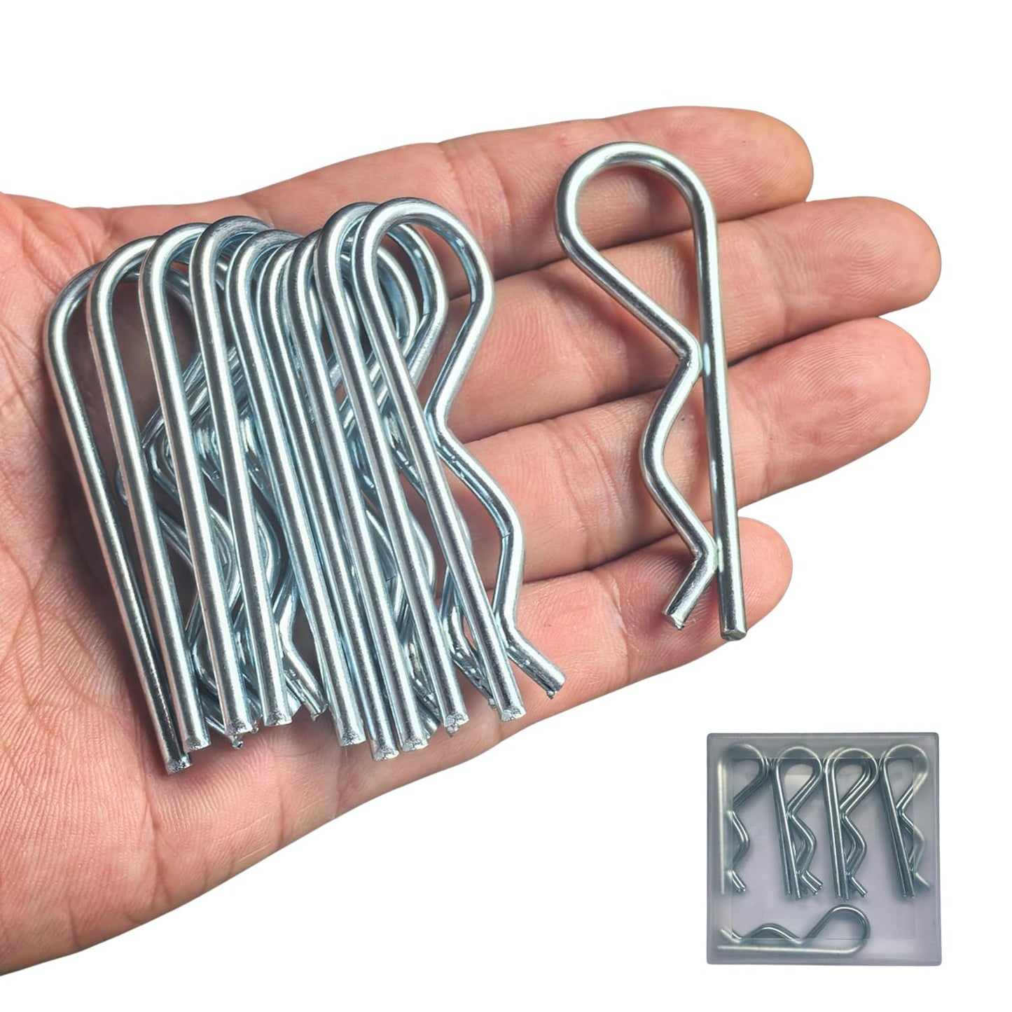 15 Pcs Heavy Duty Cotter Pins,Hitch Pins Clip R Clips Spring Retaining Wire Hair Pins Kotter Pin Strong Spring Tension Large Hardware Pins for Trailer Tractors Mower Carts Truck Pin Clip M3x60mm
