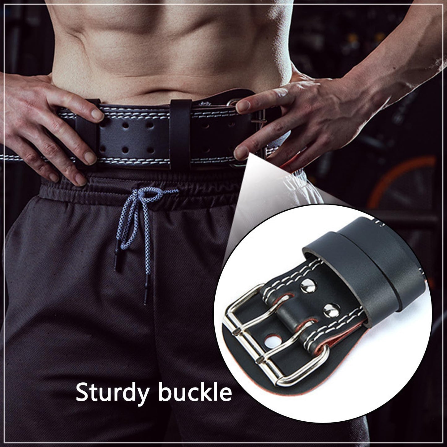 Luwint Weight Lifting Belt with Lifting Straps, 5.9 Inch Wide PU Leather Belt for Men, Lumbar Back Support for Powerlifting, Deadlift, Squat, Gym and Strength Training