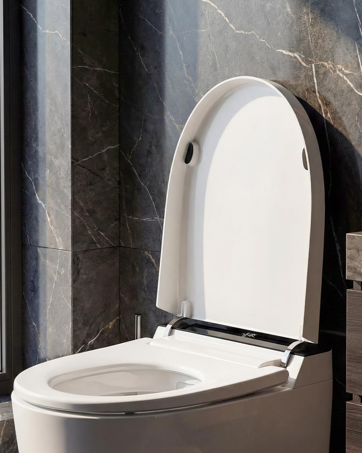 Smart Toilet with Auto Open/Close, Bidet Function, Heated Seat & Dryer, One Piece Elongated Modern Toilet with Foam Shield Technology, Heated Seat, Night Light,Tankless Toilets for Bathrooms