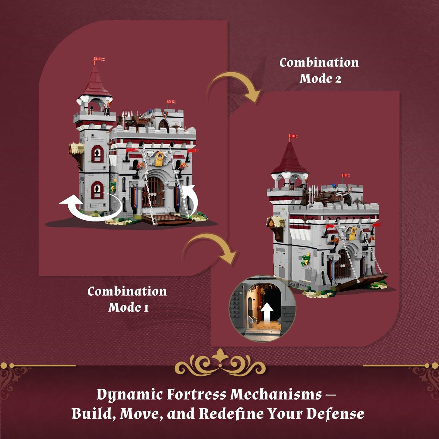 Lumibricks Medieval Castle Armory Lighting Building Bricks Set - Middle Ages City Town Modular Collection Display Kit with Minifigures 2895 Pcs for Adults & Teens