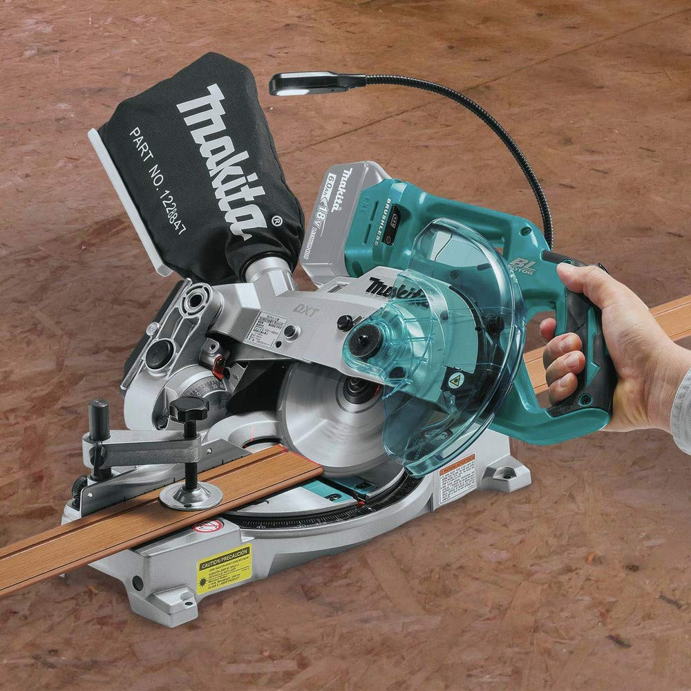 Makita XSL05Z 18V LXT Lithium-Ion Brushless Cordless 6-1/2" COMPACT Dual-Bevel Compound Miter Saw with Laser, TOOL Only