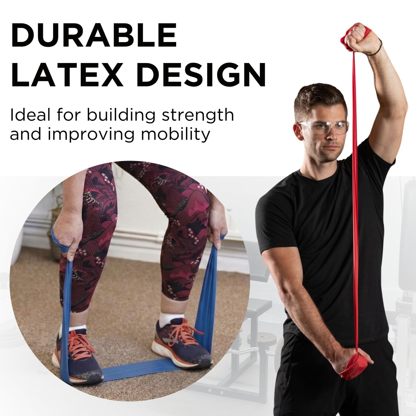 THERABAND Professional Resistance Bands Set, 7 Pack 6 ft Exercise Bands for Working Out, Stretch Bands for Physical Therapy, Pilates & Full Body Workout, Levels 1–7
