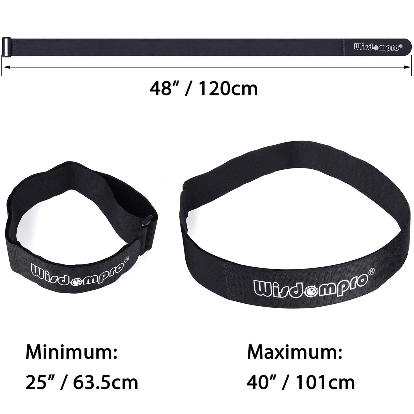 Extra Large 4 Pack 2 x 48 Inches Hook and Loop Strap, Reusable Fastening Cable Tie Down Straps by Wisdompro - Reusable, Durable Functional Cinch Cable Straps for Your Home, Office, Workspace