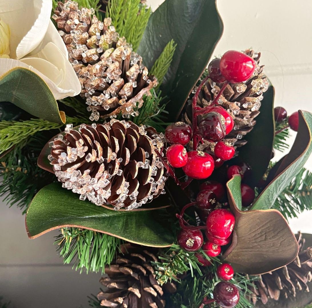 Skiennix Artificial Floral Wreath - Handcrafted Year-Round Decor for Front Door & Indoor/Outdoor Use