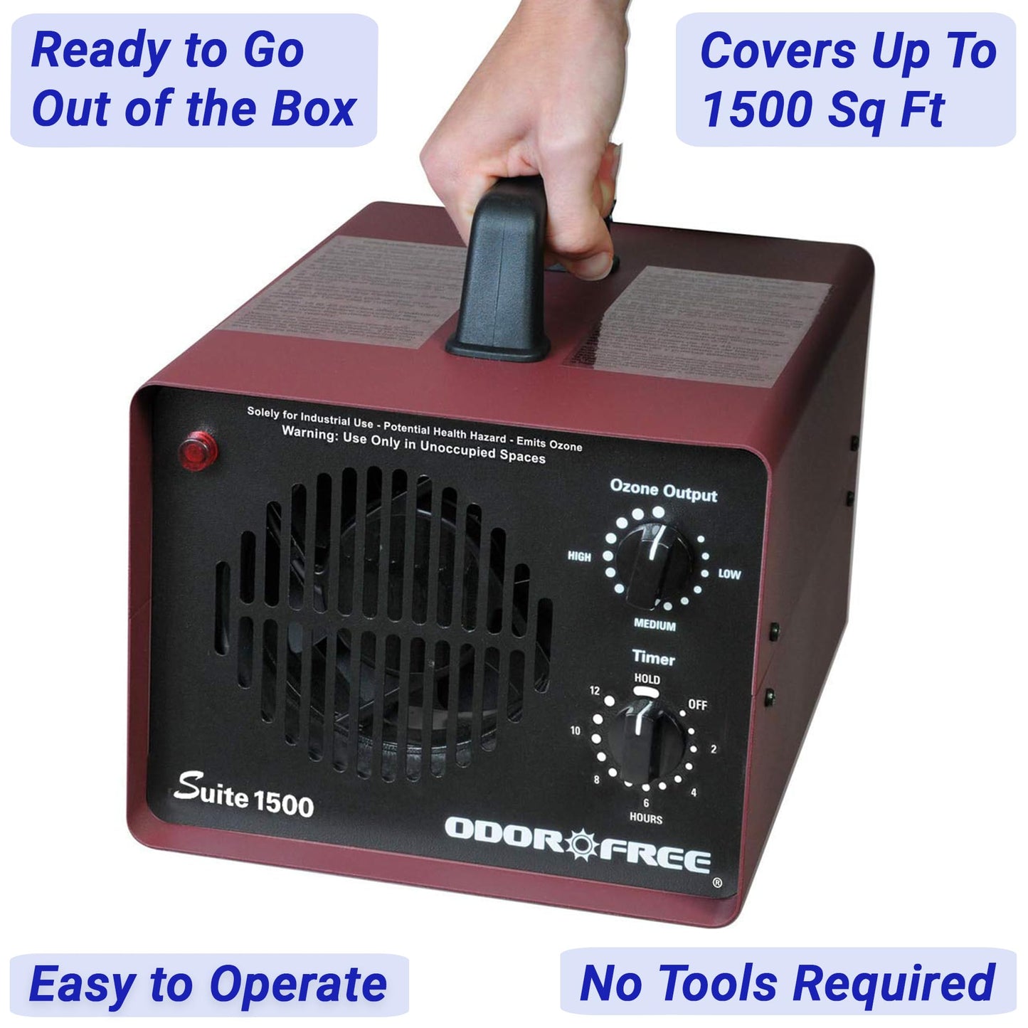 OdorFree Suite 1500 Ozone Machine Odor Removal for Eliminating Smells from Small Apartments, Hotels, Vehicles and Boats - Ozone Generator