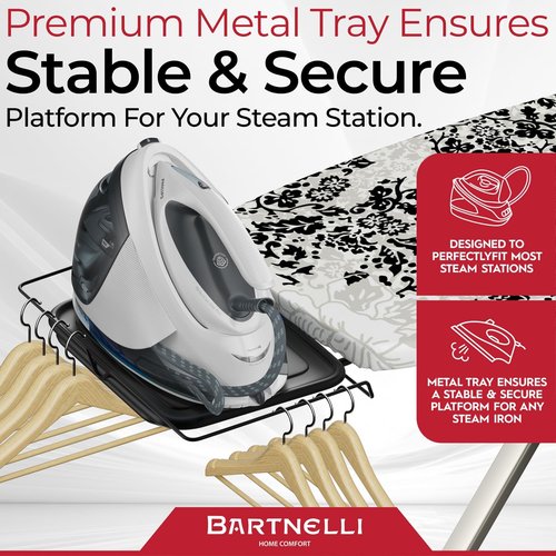 Bartnelli Pro Luxury Ironing Board - Extra Wide 51x19 Surface, Adjustable Height, Foldable Design
