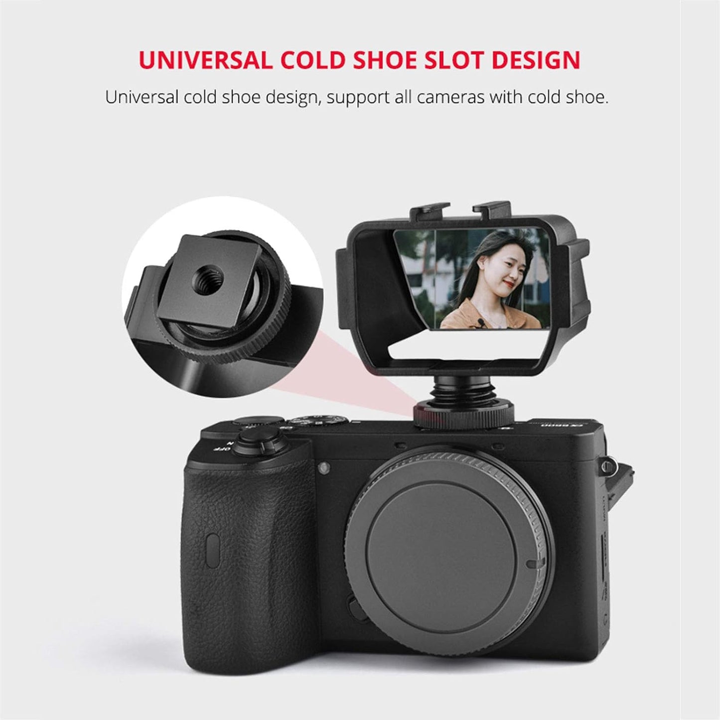 Bindpo Filmmaking Camera Selfie Flip Screen, Universal Cold Shoe Mount for Mic Light Vlog for Mirrorless Camera