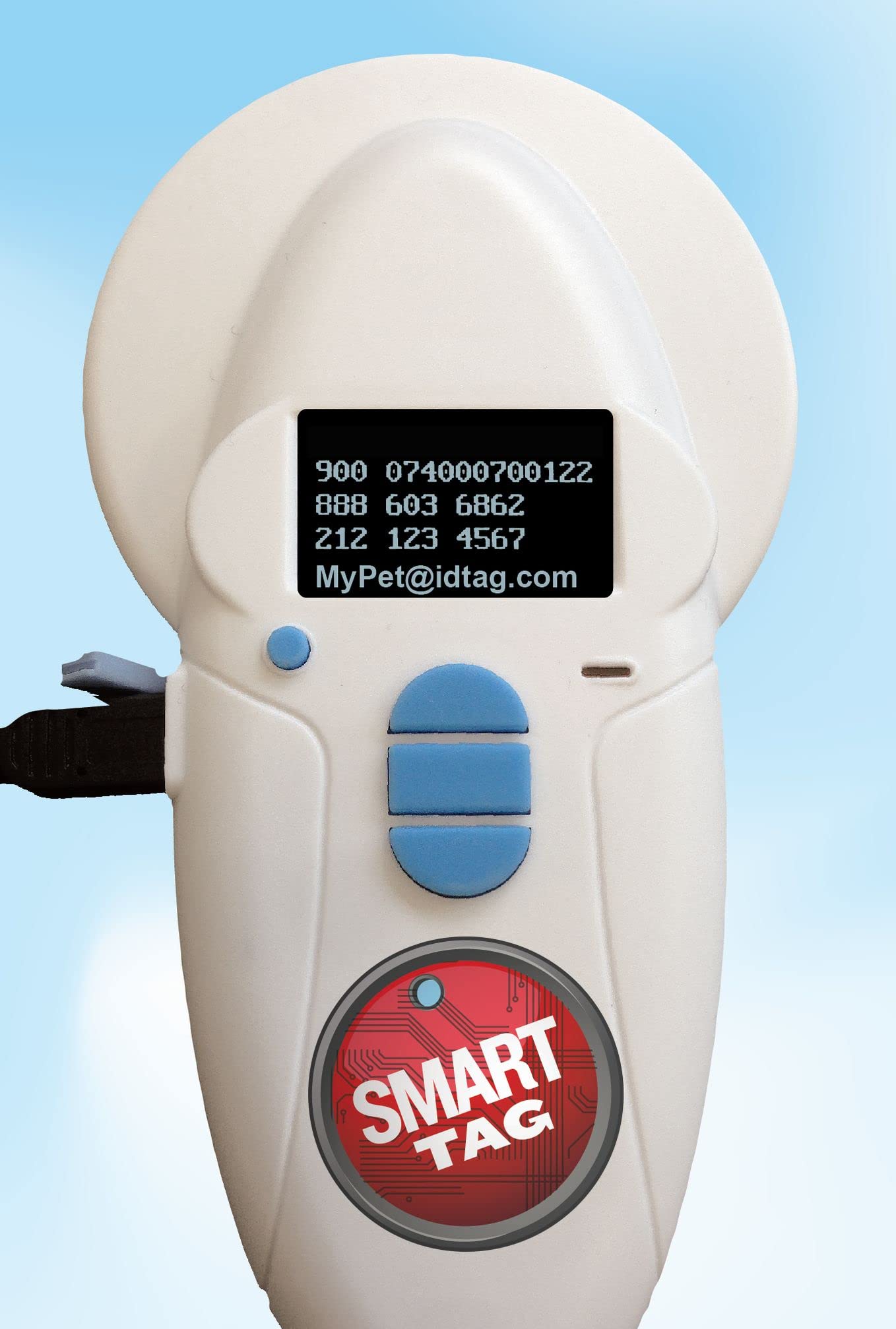 SMART TAG Multi-Frequency Microchip RFID Data Scanner/Temperature Reading Capable for All ISO 134.2KHz & 125KHz, Read/Display/Program Up to 54 Characters (Phone #s, email & More), USB Rechargeable
