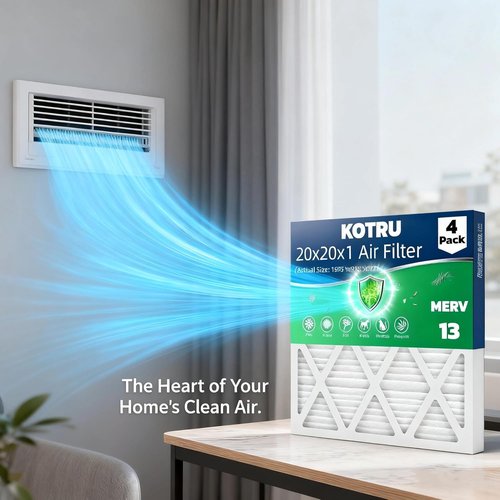 MERV 13 20x20x1 Air Filter by [Brand Name] - 4-Pack Electrostatic Pleated HVAC Filters | Captures Dust, Pollen & Pet Dander