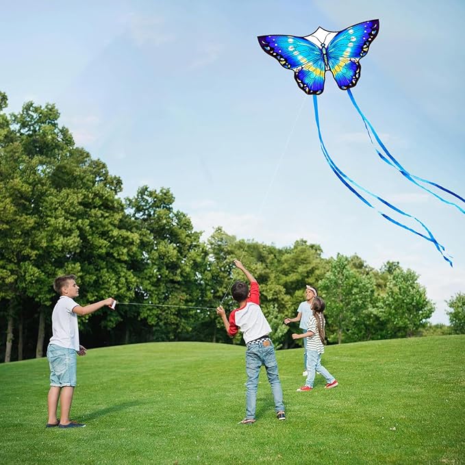 HONBO Butterfly Kites for Kids & Adults,55" x 28" Large Beginner Kite for Kids Ages 4-8,Easy to Fly for Beginners, Each Kite with 300ft Line Handle,Beach Kites for Outdoor Activities & Family Trip