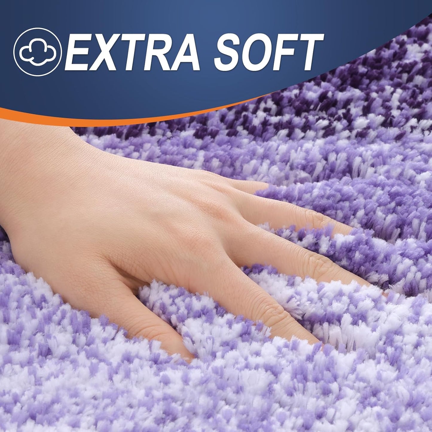 OLANLY Bathroom Runner Rug - Extra Soft Microfiber Mat with Rubber Backing | 70x24 Violet, Quick Dry & Washable