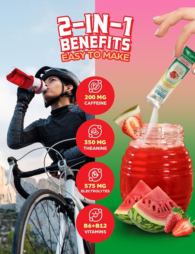 Hydration + Energy Electrolyte Drink Mix ??Variety Pack with Hibiscus, Coffee Horchata & Strawberry Watermelon, Sugar-Free with Caffeine, L-Theanine, Coconut Water & Minerals