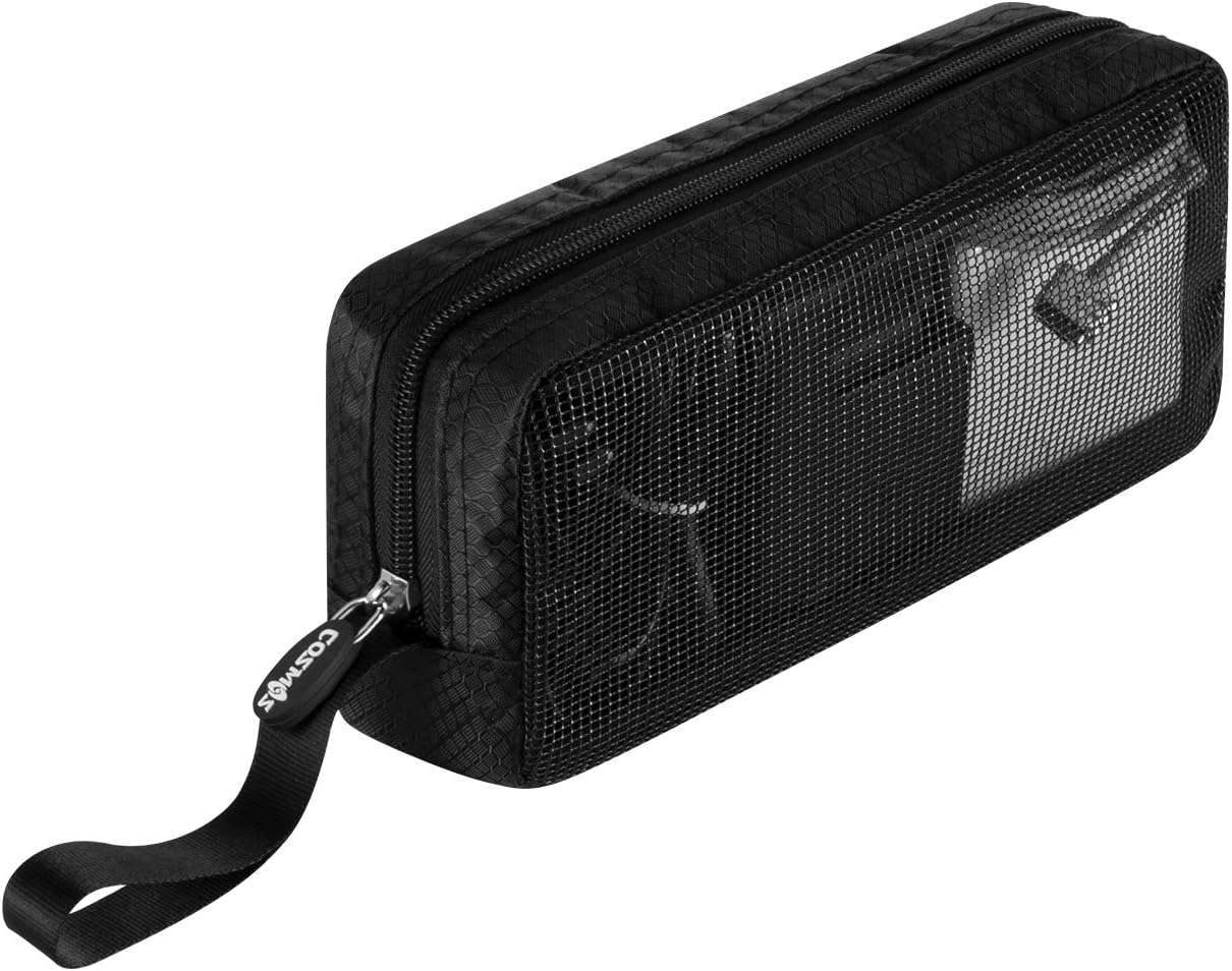 CM Travel Cable Organizer Case Portable Computer Accessories Zipper Mesh Pouch for Holding Laptop Mouse, Power Bank