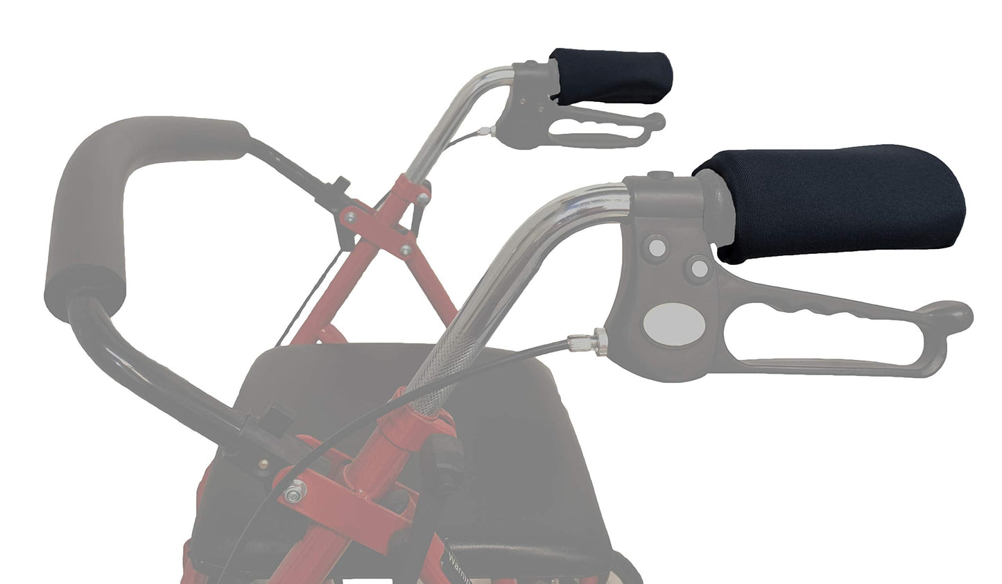 Crutcheze Rollator Walker Handle Wrap Cushions – Secure Fit Hook & Loop Closure for Wide or Winged Ergonomic Handles – 3/8” Padded Grip Covers – Washable – Designed in USA