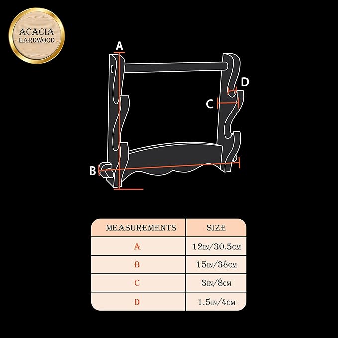 Mythrojan Solid Wood Sword Stand Medieval Sword Wall Mount Samurai Sword Display Stand Katana Sword Holder Gladiator Sword Wall Display Crusader Sword Stand Knife Stand for Display- Two Tier