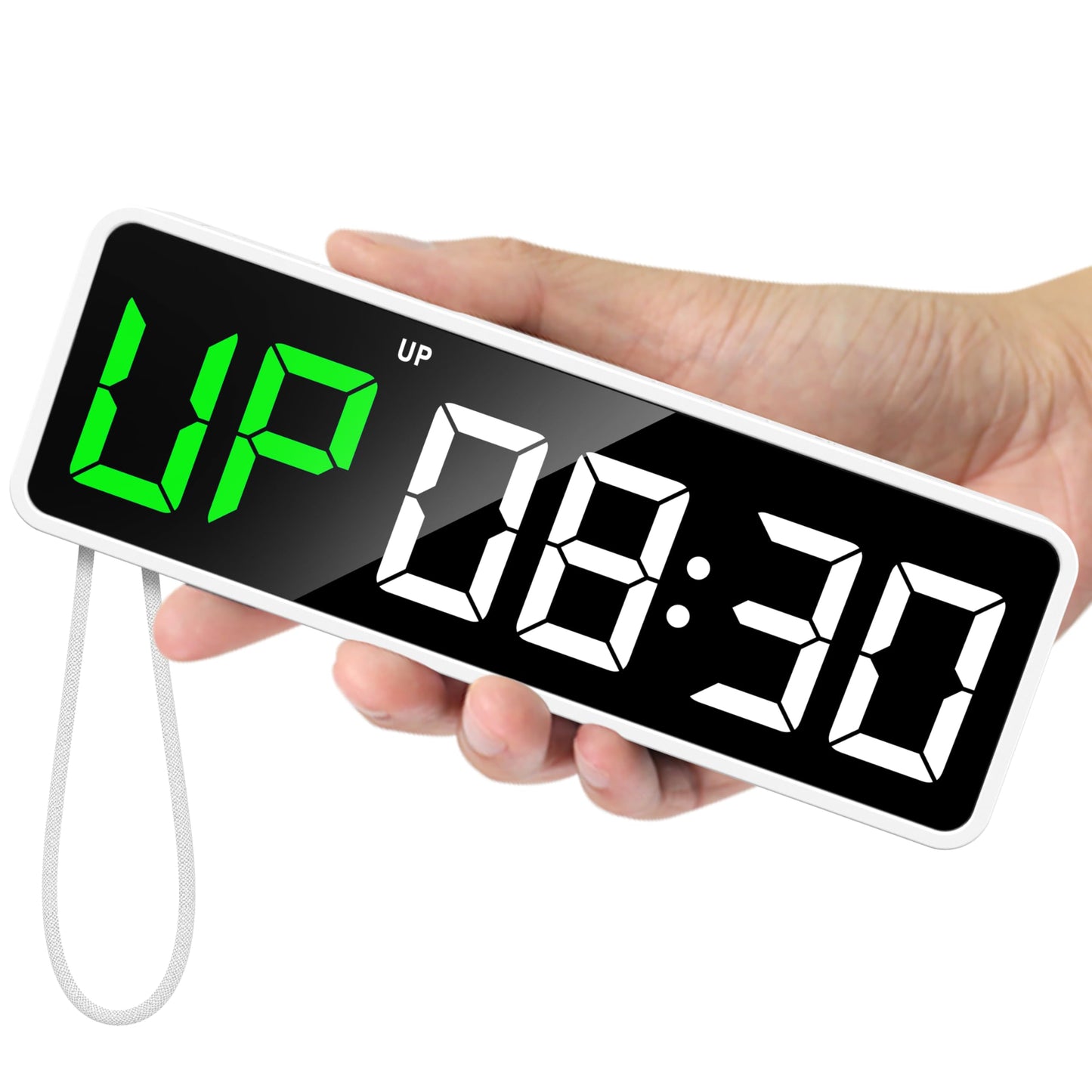 REACHER Portable Gym Timer Clock for Home Garage, Countdown/UP, Stopwatch, Workout Interval Timer with Powerful Battery, Strong Magnet, Adjustable Volume, Digital Fitness Crossfit Boxing HIIT