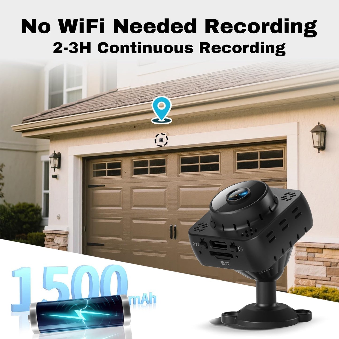 Shibet Hidden Camera, Mini Nanny Cam Wireless with Free Cloud Storage, WiFi & Offline Recording, Motion Detection