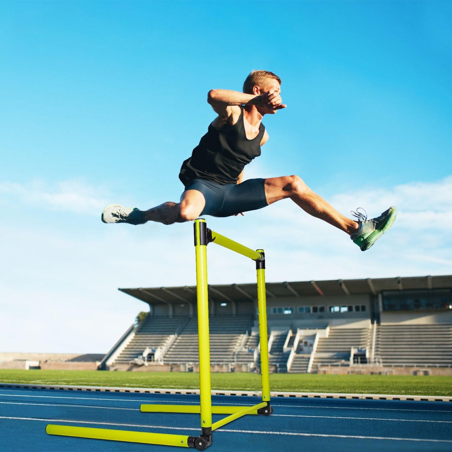 pindaprda Adjustable Hurdles with Scale - Detachable Agility Training Equipment for Track, Soccer & Football, Indoor & Outdoor Use, Ideal for Athletic Jumping & Speed Drills 1PC